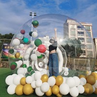 Tente chaude maison à bulles gonflable PVC ciel étoilé toit extérieur filet rouge transparent camp camping maison à bulles