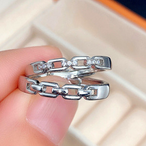 Anello regolabile con zirconi Love Weave, gioiello da dito alla moda per donna, da indossare tutti i giorni. - Product Image 3