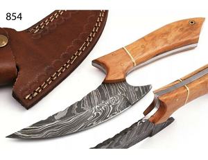 มีดสกินเนอร์สำหรับตั้งแคมป์ทำจากเหล็กมีที่จับไม้มะกอกสามารถปรับแต่งได้ - Product Image 2