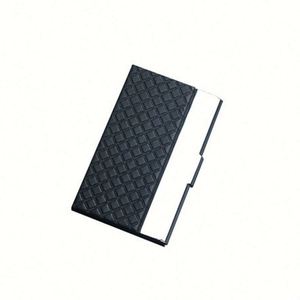 Estuche para Tarjetas de Visita de Metal Plateado de Acero Inoxidable de Lujo con Logotipo Personalizado de Alta Calidad en Cuero PU - Product Image 4