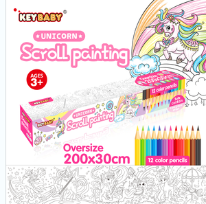 Jouet de <span class=keywords><strong>dessin</strong></span> pour enfants, papier à colorier mural, livre de peinture pour enfants, tableau de <span class=keywords><strong>dessin</strong></span> adhésif avec 12 crayons de couleur, cadeau pour bébé - Product Image 1