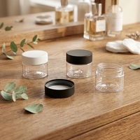Pot en plastique PET transparent en gros avec bouchon de sécurité enfant CR, vide, pour l'emballage de compléments alimentaires, cosmétiques et épices