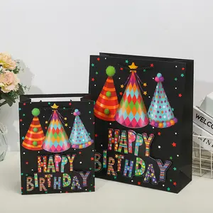 Birthday Gift Bags 3D Patch Powder Spreading Gift Bags Birthday Souvenir Gift Packaging Handheld Bags Wholesale