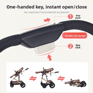 รถเข็นเด็กแนวนอนสูงแบบสองทางโช้คอัพอเนกประสงค์แบบสามในหนึ่งเดียวสำหรับรถเข็นเด็กทารกแรกเกิด - Product Image 5