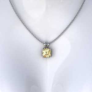 1CT Asscher Fancy Yellow Lab Grown Moissanite 18K Gold Plated IGI Certified Minimalist Pendant Women Bunny Ear Bale Party - Product Image 6