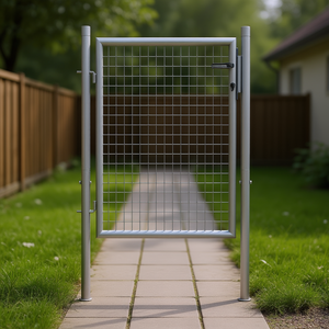 ประตูสวนเหล็กชุบสังกะสี ขนาด 39.4x39.4 นิ้ว แบบสวิง ดีไซน์มินิมอล ติดตั้งง่าย - Product Image 2