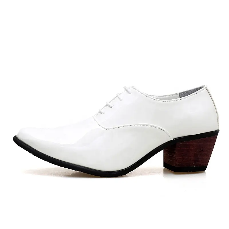 Patent leather groom heeled wedding Shoes office leather oxford height increase high-heeled dress shoes