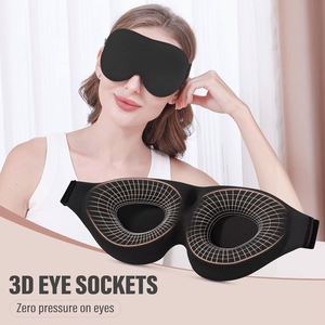 Wholesale Adjustable Travel Private Label Custom <b>Light</b> Block Blindfold Black 3D Contoured Memory Foam <b>Sleeping</b> Eye Mask - Product Image 3