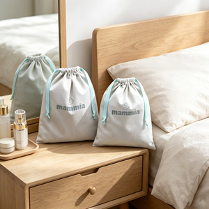 Sacs en coton twill blanc personnalisés de qualité supérieure avec logo personnalisé, pochette en coton pour le rangement et l'emballage - Product Image 1