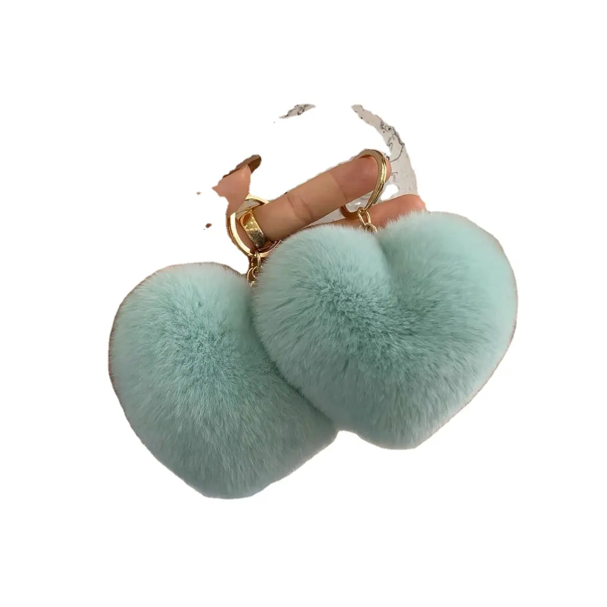 Moda ragazze donne borse ciondolo amore a forma di cuore pompon portachiavi peluche portachiavi auto portachiavi accessori gioielli