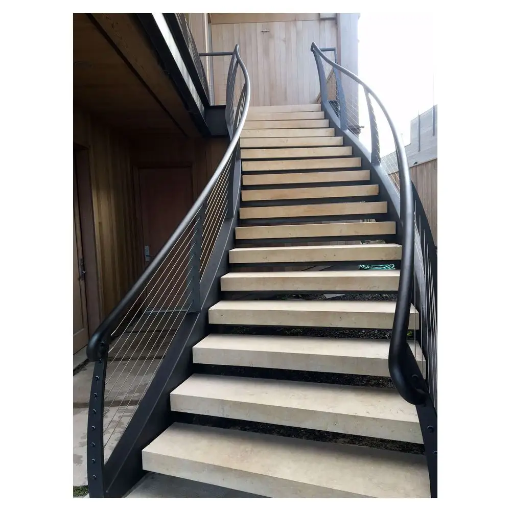 Trung Quốc Nhà cung cấp cầu thang nổi cầu thang thẳng cầu thang nội thất cầu thang với kính gỗ Tread