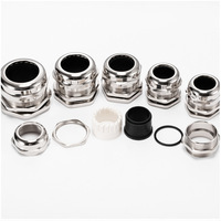 Manchon d'étanchéité en laiton nickelé PG7 pour câbles métalliques, étanche à l'eau et à la poussière IP68, pour câbles de 3-6,5 mm/16-20 mm, filetages NPT/M/G/Pg