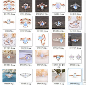 Anillos de Compromiso de Plata de Ley 925 Chapados en Oro Rosa al por Mayor, Anillo de Piedra Lunar Natural con Corte Ovalado - Product Image 4