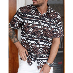 <span class=keywords><strong>Camicia</strong></span> da uomo con Aloha da uomo stampata a forma di Moq stile Hawaii a manica corta <span class=keywords><strong>camicia</strong></span> Casual in poliestere Spandex per le vacanze - Product Image 6