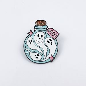 Broche en métal créative et amusante, style dessin animé, finition nickel noir, vente en gros, motifs Noël, fantôme, sac à dos, fleur, pyramide, mode, croix - Product Image 6