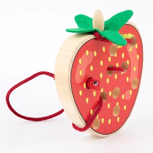 Nuevo juego de cuerda de fruta de <span class=keywords><strong>madera</strong></span> para niños, juguete educativo de Educación Temprana de <span class=keywords><strong>madera</strong></span>, <span class=keywords><strong>gusano</strong></span> para comer manzana, ayuda para enseñanza Montessori - Product Image 3