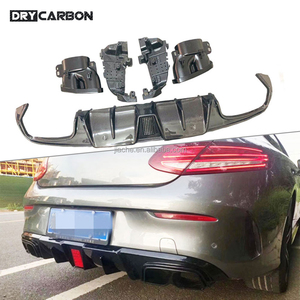Difusor de parachoques trasero de fibra de carbono, con terminales de escape para <span class=keywords><strong>Mercedes</strong></span> Benz Clase <span class=keywords><strong>C</strong></span>, C205, C63, <span class=keywords><strong>AMG</strong></span> Coupe, 2 puertas, 2015, 2016, 2017, 2018, <span class=keywords><strong>2019</strong></span> - Product Image 1