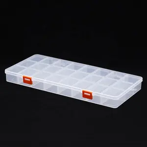 Caja de plástico con compartimentos, accesorio organizador de plástico