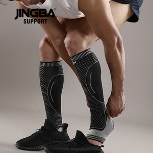 JINGBA SUPPORT Chaussettes de compression personnalisées à bout ouvert 20-30 mmHg, soutien de la cheville et du mollet pour la circulation, la récupération, les périostites tibiales, la sécurité et le fitness - Product Image 2