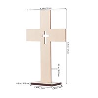 Croix en bois à peindre soi-même, autoportante, vierge, pour la première communion, le baptême, l'église, la maison, l'autel, la table