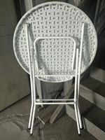 Table de Cocktail Pliante Ronde Blanche Moderne de Fabricant, Haute, Étanche, en Plastique, pour Événements en Extérieur et dans les Parcs