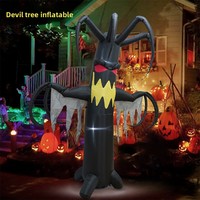Arbre gonflable d'Halloween effrayant en forme de diable, 24 mètres, en polyester, accessoire d'ambiance, modèle CQYL, origine Zhejiang, décoration extérieure pour jardin
