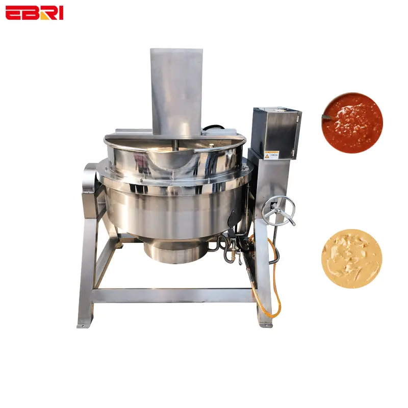 Hot sale in 2023 100L 200L 500L 600L Tilting Food Industrial Cooker Pot Electric/Gas/Steam Jacketed Kettle with Mixer