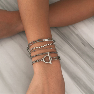 Fashion Inspiration Adjustable Multilayer Alloy Inlaid Zirconium <strong>Bracelet</strong> for Women Jewelry - Product Image 3
