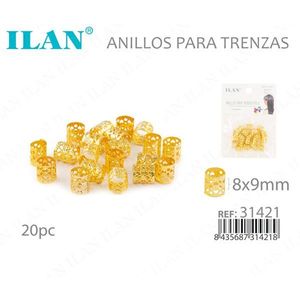 Anelli per Intrecciare Capelli ILAN 8x9mm Oro 20pz per Extension - Product Image 3