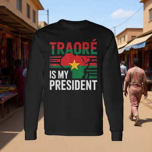 T-shirt à manches longues Traore est mon président Burkina Faso - Product Image 3