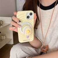 Nouvelle coque de téléphone magnétique 2026 motif vague de crème glacée pour iPhone 16 Pro Max 15 14 13, couleur unie, pour femme