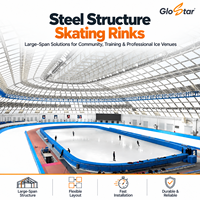 Structure en acier sur mesure GloStar pour patinoire intérieure, bâtiment de grande envergure pour arène de glace avec système d'enveloppe isolée