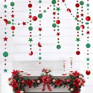 4 metro Glitter Star Rotonda di Carta Ghirlanda Banner Bunting Decorazioni della Festa di Compleanno di Natale Albero Di Natale Ornamenti