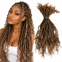 Extensions de cheveux humains vierges à 100 %, Sisterlocks, Dreadlocks Goddess faites à la main avec pointes crépues