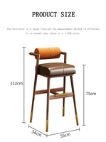 Chaise haute rembourrée moderne nordique de haute qualité en bois de frêne tabouret de bar de luxe chaises en bois pour chaise de salle à manger