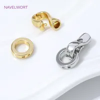 Fermoirs en laiton plaqué or 18 carats pour la fabrication de bijoux, embouts de perles, connecteurs pour bracelets et colliers DIY, accessoires (Chine continentale)