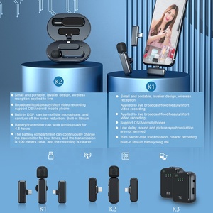 Mini equipo de transmisión en vivo, micrófono Lavalier inalámbrico para Vlogger, grabación de <span class=keywords><strong>Audio</strong></span> y vídeo, entrevista en vivo - Product Image 5