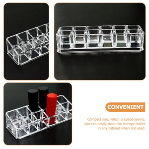 Wholesale 12 Slot Lipstick <b>Storage</b> Box Sturdy Organizer Lip Gloss Brushes Eyebrow Pencils Cosmetic Holder <b>Makeup</b> Display Home - Product Image 6