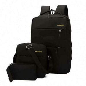 I-0165 USB Charging Bag Casual Multifunctional Backpacks Men School Bags 3pcs/ Set Backpacks Fashion Laptop Bag Small Backpack - Product Image 4