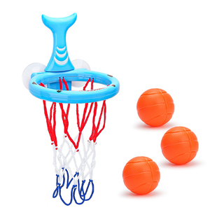 Aro de Baloncesto de Plástico con Diseño de Tiburón para <span class=keywords><strong>Bañera</strong></span>, con 5 Pelotas Suaves y Ventosas Fuertes, para Niños Pequeños y Niños, Juego Interior/Exterior - Product Image 1