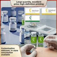 Étiquettes personnalisées en titane pour bouteilles, autocollants adhésifs personnalisés pour flacons de peptides, étiquettes d'emballage à marque privée uniquement