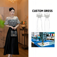 3735 [Love of the City] Robe d'été haut de gamme tissée, mi-longue, à manches bouffantes, style rétro français, élégante, cintrée à la taille et évasée