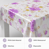 Nappes carrées Xin Shu gris et rose pour tables de 132*178 cm - Nappes jetables et imperméables pour tables de 3 pieds x 5 pieds