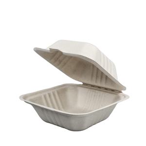 Boîtes à nouilles et contenants à emporter asiatiques en bagasse écologique avec fermeture sécurisée - Product Image 2