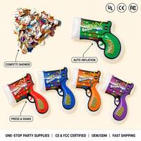 Canon à Confettis Gonflable Automatique en Forme de Pistolet pour Fêtes, Anniversaires, Mariages, Cabines Photo - Accessoire Portable