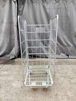 Cage en treillis métallique robuste, boîte métallique, équipement de stockage de marchandises, cages en acier pour entrepôt, conteneur de palette, verrouillable, mobile