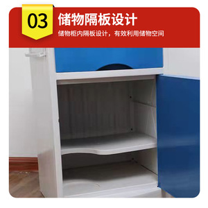 ตู้เก็บของพลาสติกสำหรับโรงพยาบาล ทนทาน ใช้ในห้องนอน พร้อมลิ้นชักและบานประตู - Product Image 4