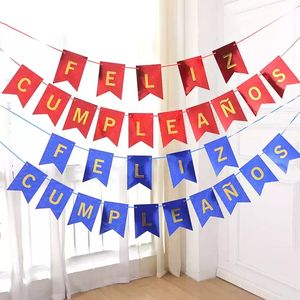 Bannière <span class=keywords><strong>Joyeux</strong></span> <span class=keywords><strong>Anniversaire</strong></span>, Guirlande de Fête en Papier, Décorations d'<span class=keywords><strong>Anniversaire</strong></span> en Espagnol - Product Image 2