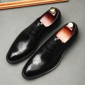 Chaussures habillées en cuir de vachette classiques haut de gamme pour hommes, chaussures en cuir à enfiler, légères et antidérapantes, pour le bureau, les fêtes - Product Image 6