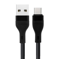Câble de données USB vers Type-C tressé en nylon de haute qualité, respectueux de l'environnement, avec charge rapide, 1 mètre, sans coque, pour utilisation avec appareil photo